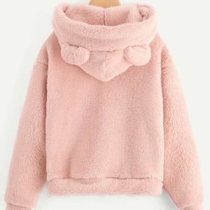 SHEIN dusty pink teddy hoodie, L (8/10)